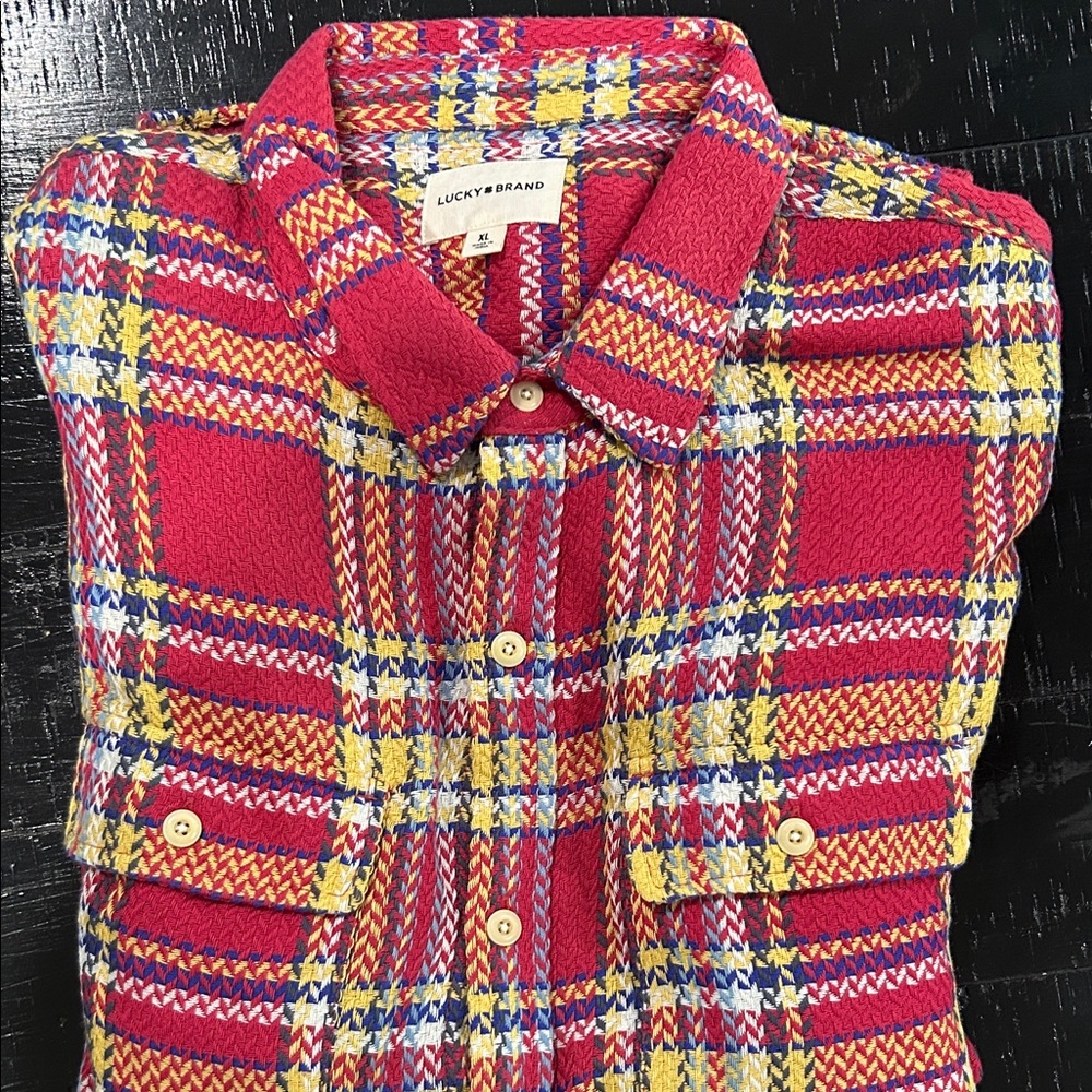 Lucky Brand Men's Multicolor Plaid Button Down Shirt